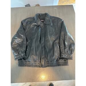 Vintage Wilsons Leather Jacket Mens XL Bomber Black Heavy Thinsulate Motorcycle